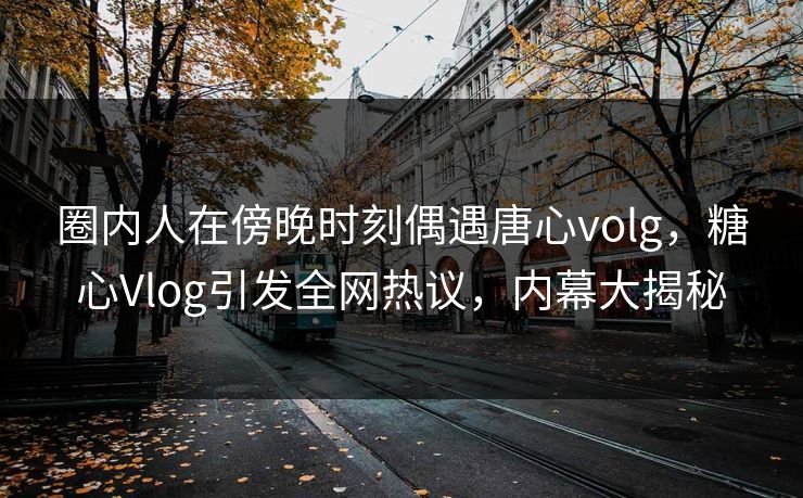 圈内人在傍晚时刻偶遇唐心volg，糖心Vlog引发全网热议，内幕大揭秘