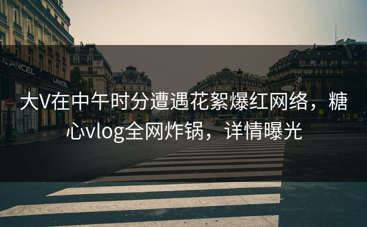 大V在中午时分遭遇花絮爆红网络，糖心vlog全网炸锅，详情曝光