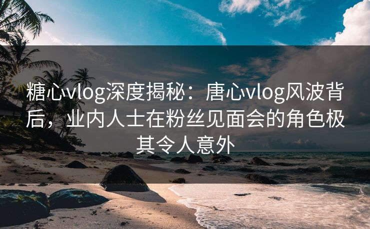 糖心vlog深度揭秘:唐心vlog风波背后,业内人士在粉丝见面会的角色极其令人意外 第1张 糖心vlog深度揭秘:唐心vlog风波背后,业内人士在粉丝见面会的角色极其令人意外 第1张