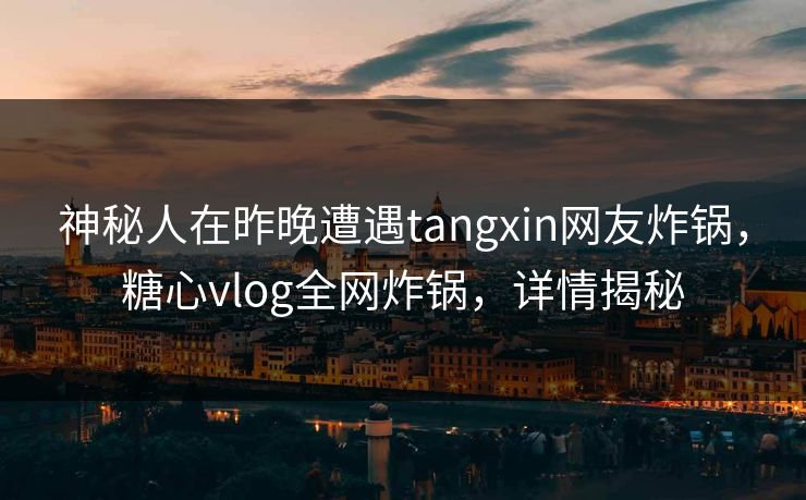 神秘人在昨晚遭遇tangxin网友炸锅，糖心vlog全网炸锅，详情揭秘