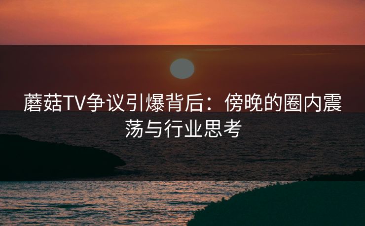 蘑菇TV争议引爆背后：傍晚的圈内震荡与行业思考