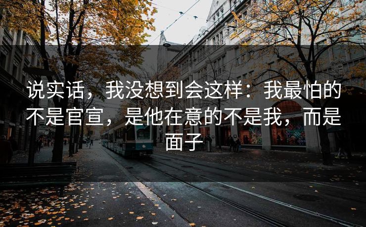 说实话，我没想到会这样：我最怕的不是官宣，是他在意的不是我，而是面子